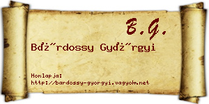 Bárdossy Györgyi névjegykártya