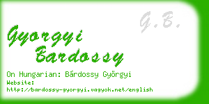 gyorgyi bardossy business card