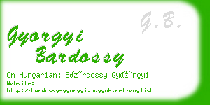 gyorgyi bardossy business card